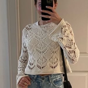 White knit Zara sweater
